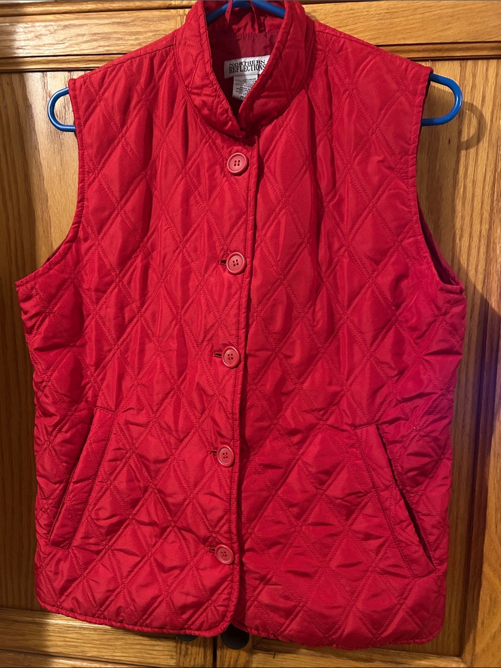 Northern Reflections Red Quilted Button-Front Vest